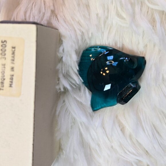 LALIQUE Crystal Turquoise Luster Fish Sculpture - Picture 8 of 8